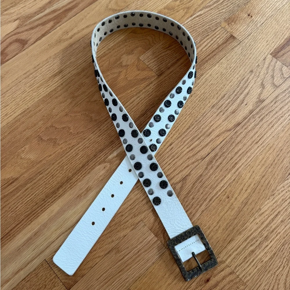 Vintage Nine West white studded belt size L